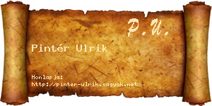 Pintér Ulrik névjegykártya